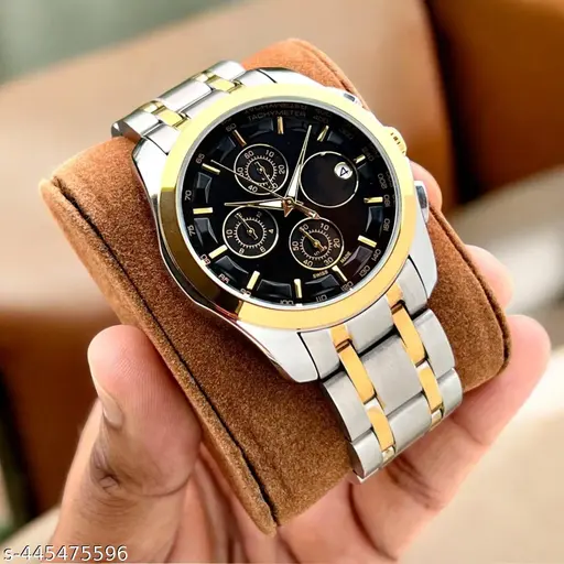Attractive date function working metal belt watch for mens